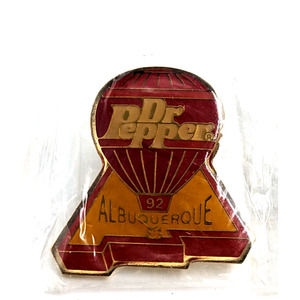 1992 Dr. Pepper Coca Cola Albuquerque Hot Air Balloon Pin Advertise Souvenir